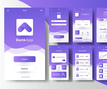 Banking app interface on a smartphone