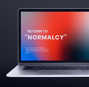 Meditation app screen on a laptop